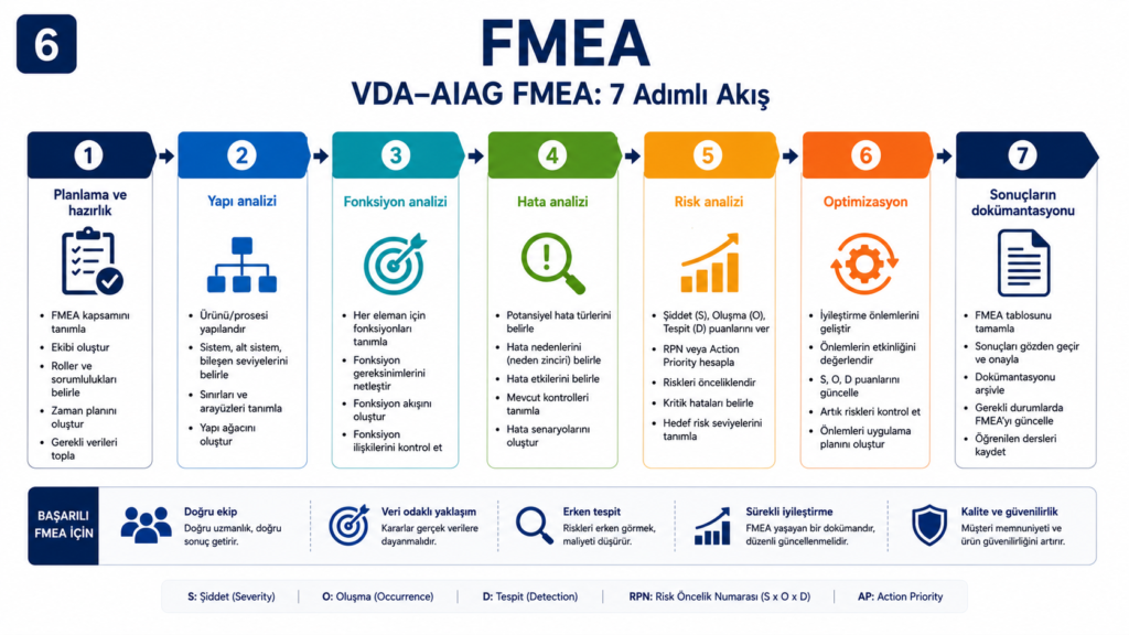 FMEA eğitimi ve AIAG VDA yedi adımlı yaklaşım