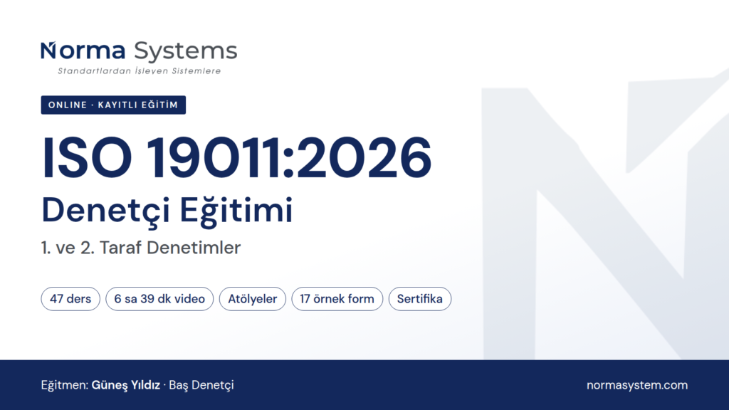 ISO 19011:2026 1. ve 2. Taraf Denetçi Eğitimi